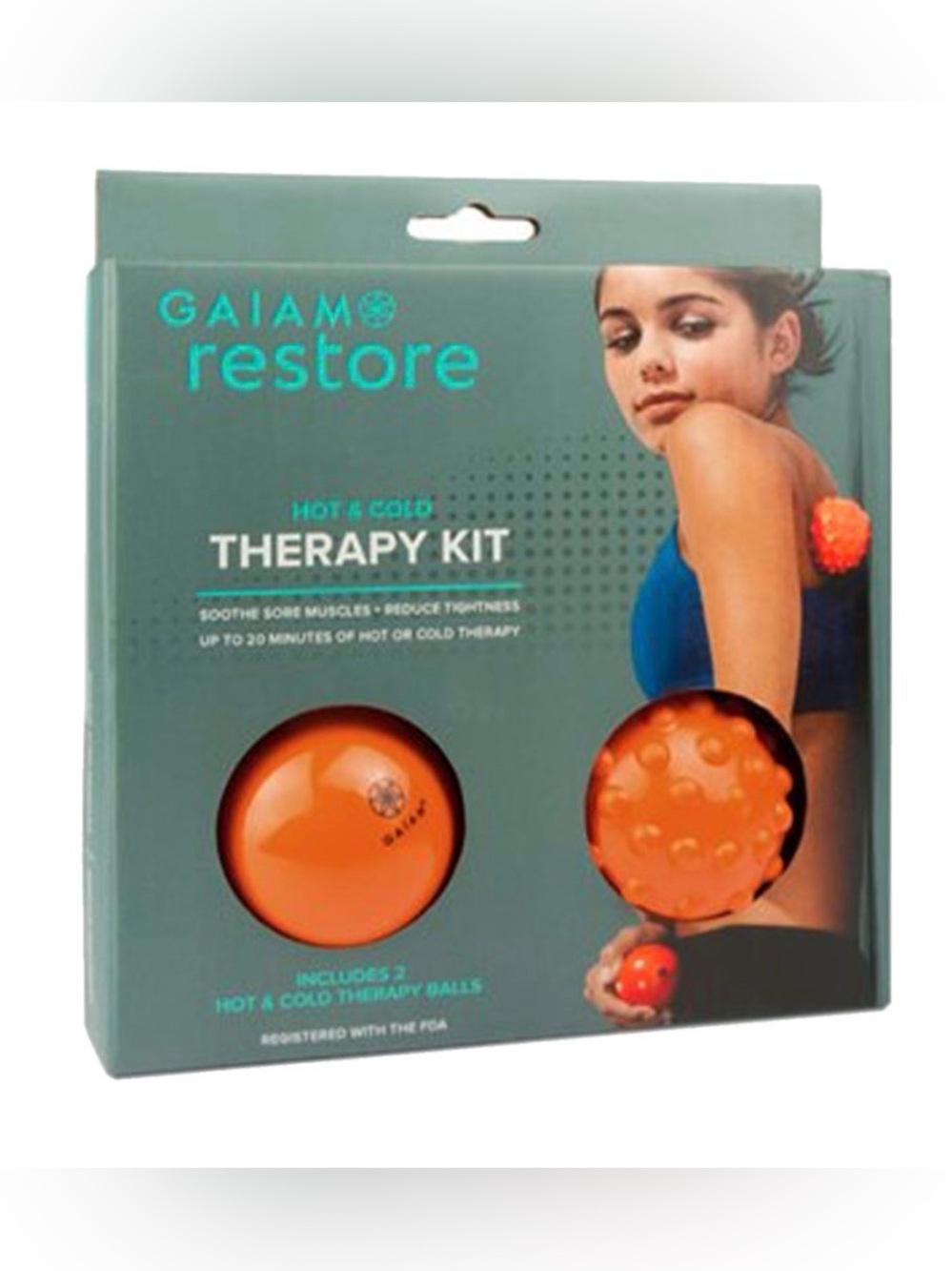 GAIAM Restore Hot & Cold Therapy Kit 🔥❄️ 2 BALLS - New in Box - FDA Registered